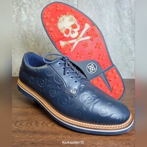 G/FORE Gallivanter Debossed Skull & Tees Leather Golf Shoes Men's Size 10.5 Rare